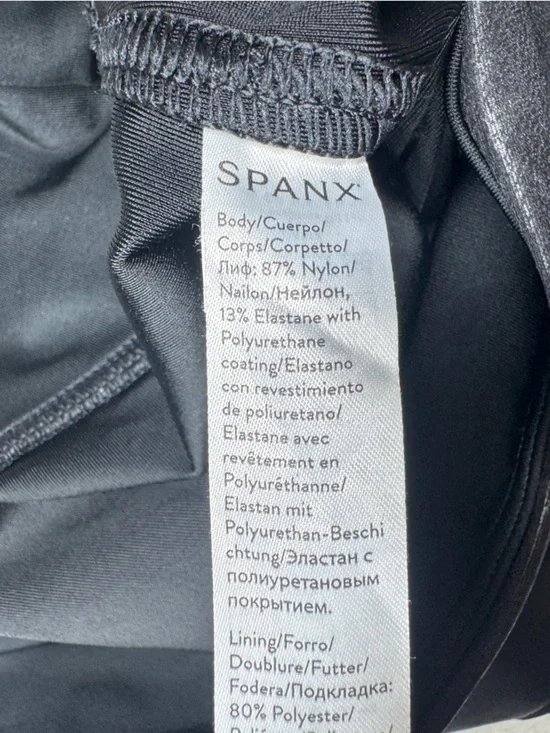 Spanx Faux Leather Crackle Black Leggings Size Small - Picture 16 of 16